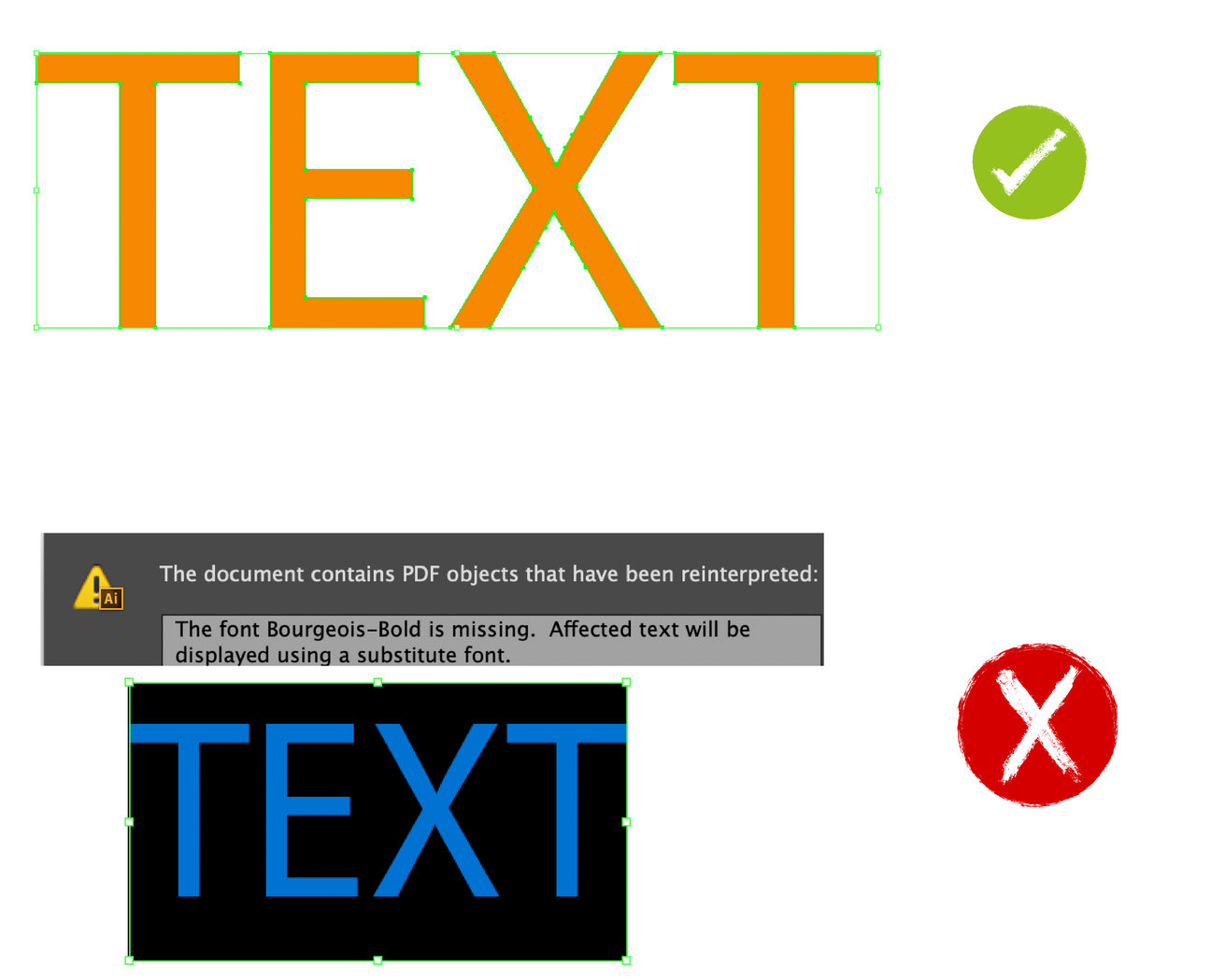 textes vectorisés