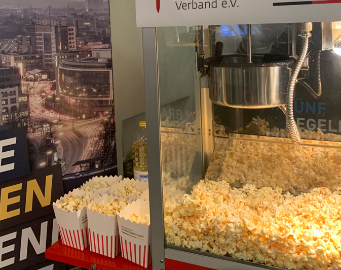 Emballage pop corn personnalisé rouge